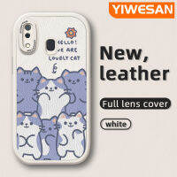 YIWESAN เคส A20s ซิลิโคนนิ่มลายการ์ตูนน่ารักสำหรับ M10s A20 A30ปลอกสำหรับ Samsung เคสใส่โทรศัพท์หนังดีไซน์ใหม่แมวเคสมือถือกันกระแทกป้องกันการตกพร้อมเคสป้องกันกล้องเลนส์คลุมทั้งหมด