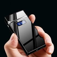 USB charging Double Arc Lighter Electric Lighter With LED Power display Plasma Windproof flameless Electronic lighters