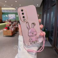 เคสสำหรับ Honor สมาร์ทโฟน90 Lite X8a Magic5 Pro 5G 4G พร้อมที่วาง3D รูปกระต่ายน่ารัก + สายคล้องมือเคสนิ่ม Honor90Lite