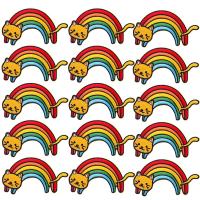 Pulaqi 10PCS Rainbow Cat Patch Hippie Wholesale Patch Patches Iron On Patches For Clothing Punk Wholesale Dropship Custom Patch