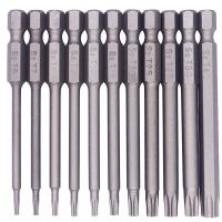 【LZ】✥  11 peças torx chave de fenda conjunto 6.35mm hex haste segurança magnética cabeça t6/t7/t8/t9/t10/t15/t20/t25/t27/t30/t40 75mm chaves de fenda