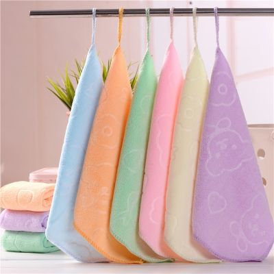 hotx 【cw】 Color Microfiber Childrens Washing Hands Cleansing Soft Quick-drying Small Up Handkerchief