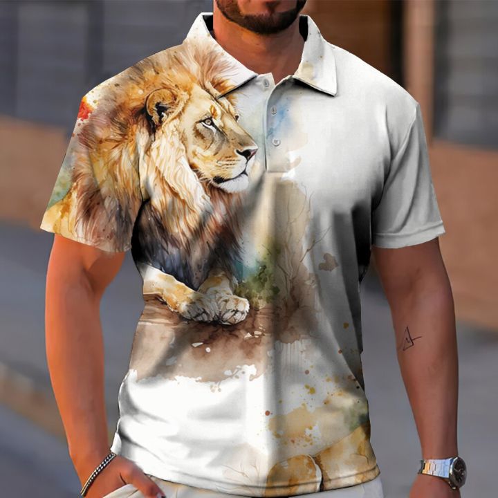 animal-polo-shirt-ferocious-tiger-3d-printing-summer-short-sleeve-top-fashion-streetwear-breathable-oversized-man-clothing