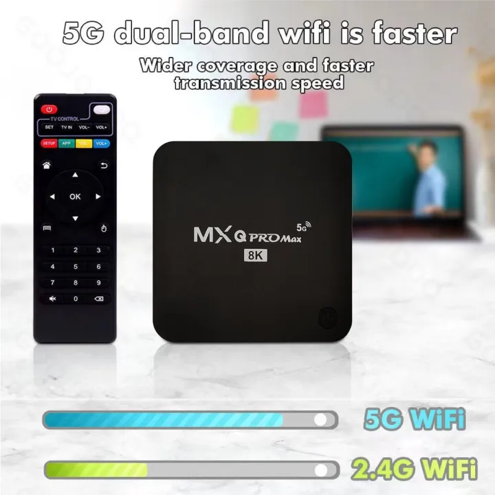 MXQ Pro Max 8K UHD 5G 8 256G Android Color Ultra HD TV Box 2.4GHz I8 touchpad Keyboard TV Box