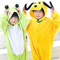 Boy Girl Children Dog Frog Pajamas Set Flannel Kids Animal Cartoon Cosplay Hooded Pijama infantil Kigurumi Sleepwear