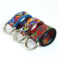 Huobao Fashion Rainbow Pinggang Sabuk Cincin D Kasual BoHo Geometris Aztec Dicetak Jeans Kanvas Sabuk untuk Wanita Pria