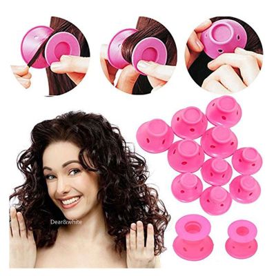 ‘；【。- 2/10/20Pcs Soft Ruer Silicone Heatless Hair Curler Twist Hair Rollers Clips Dont Hurt Hair Curls Styling Tools DIY Girl Lady