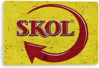 ป้ายดีบุก Skol A770ถ้ำผับกระท่อมทำจากโลหะตกแต่งบาร์เบียร์สไตล์บราซิล