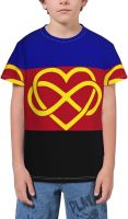 Polyamorous Pride Flag T- Shirt Short Novelty for Boys and Girl