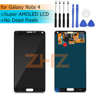 Amoled สำหรับเหมาะสำหรับ Samsung Galaxy Note 4จอแสดงผล LCD Touch Screen Digitizer N910 N910A N910F N910H ประกอบอะไหล่ซ่อมเปลี่ยน