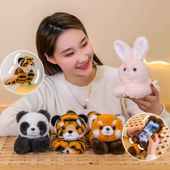 plush-clapping-bunny-panda-toy-tiger-raccoon-hand-ring-gift-accessories-children