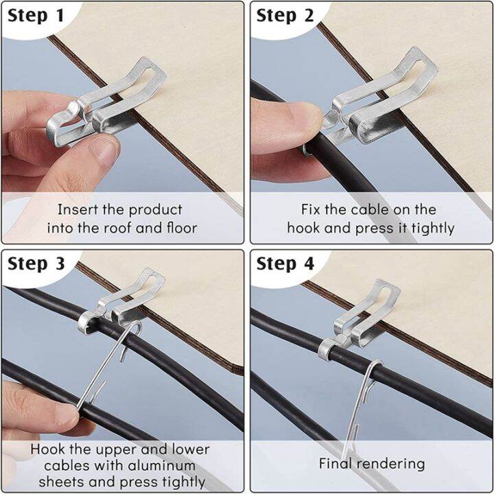 heat-cable-roof-clips-de-icing-cable-clips-and-spacers-kit-roof-clips-cable-clips-heater-clips-kit-heat-tape-clips-kit-aluminum-alloy-a