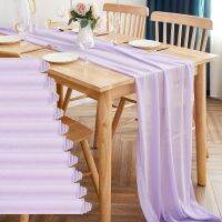 hotx【DT】 10PCS/Set 30x300cm Table Wedding Sheer Gauze Dining Decoration Boho Engagement Tablecloth