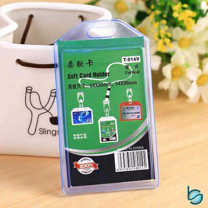 Name Tag Holder/Tempat Kartu Nama Elastis Potrait 12 Kartu (Tanpa Tali