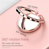 Mirror 360 Ring Magnet Holder Bracket Finger Grip Phone Desktop Stand  Built-in Iron Sheet for Xaiomi Redmi IPhone 7 6 Plus Ring Grip