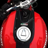 ☋CO2สำหรับ Ducati Monster 696 2008-2014ถังน้ำมันมอเตอร์ไซค์ปลอกปกป้องเข่า3D คาร์บอน