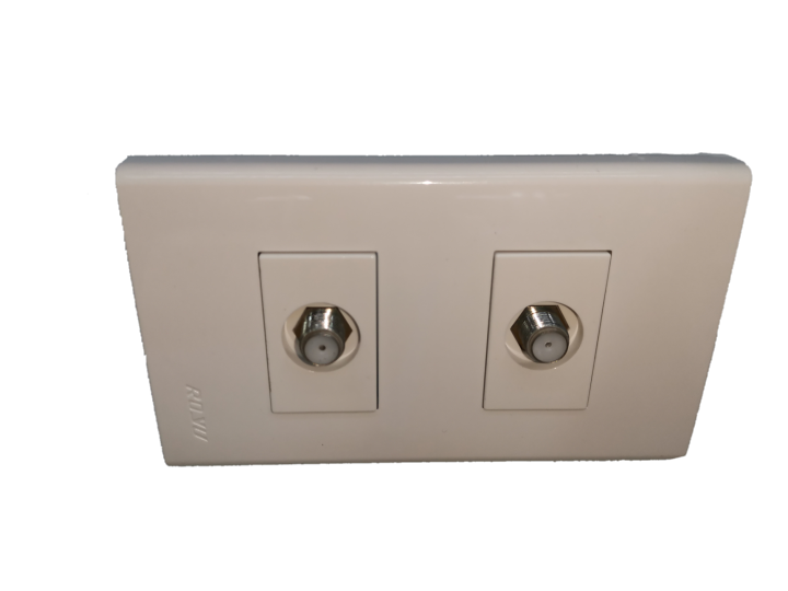 Cable TV Outlet 2 Gang Royu, Cable TV Socket, TV outlet, Wall Cable ...