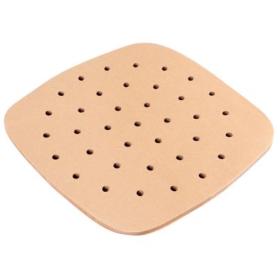 300Pcs Square 8.5 Inch Baking Air Fryer Perforated Parchment Paper Liners,for Air Fryer and Bamboo Steaming Basket