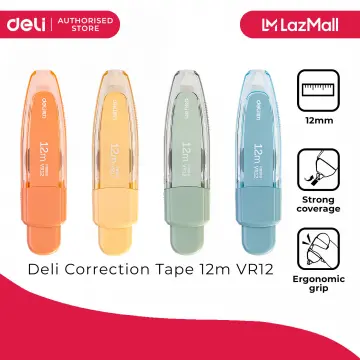 Eraser correction tape 12m random color sold per 1 pack