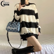 Oooo Sweaters For Women Striped sweater women s 2022 new loose lazy wind