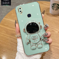 AnDyH 2022 New Design For Vivo Y85 V9 V11i Y91 Y93 Y95 Case Luxury 3D Stereo Stand Bracket Astronaut Fashion Cute Soft Case