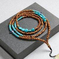 European and American Fashion Mobile Phone Charm Decorative Men and Women Available Wooden Bead Turquoise Spring and Summer Matching Wooden Bead Mobile Phone Strap