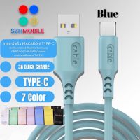 สายชาร์จซิลิโคนRealme Macaron TYPE-C 3A สําหรับ samsung oppo vivo xiaomi huawei android สมาร์ตโฟน Fast Charge Data Cable ความยาว1เมตร ของแท้ รับประกัน1ปี BY SZHMOBILE