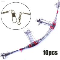 ☬▼✻ Stainless Steel String Fish Hook Rolling Swivels Fishing Wire Line Rope Wire Safety Snaps Leader Trace With Snap