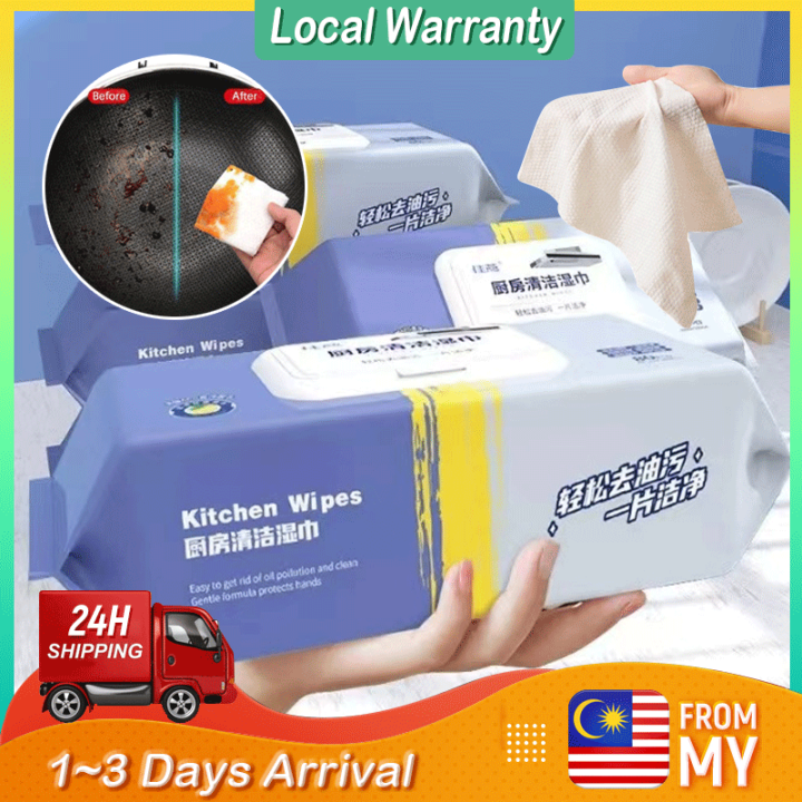 80pcs Kitchen Cleaning Wipes Strong Decontamination Kitchen Wipes Degreasing