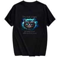 Cloocl Cotton T-Shirts Cheshire Cat Casual Short Sleeve Tee Men Fashion Streetwear Harajuku Style Cotton Top Drop Shipping 【Size S-4XL-5XL-6XL】