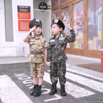 Boys Girls Special Forces Soldier Costume For Child Kids Army Military  Camouflage Occupation Uniform Game Role Play