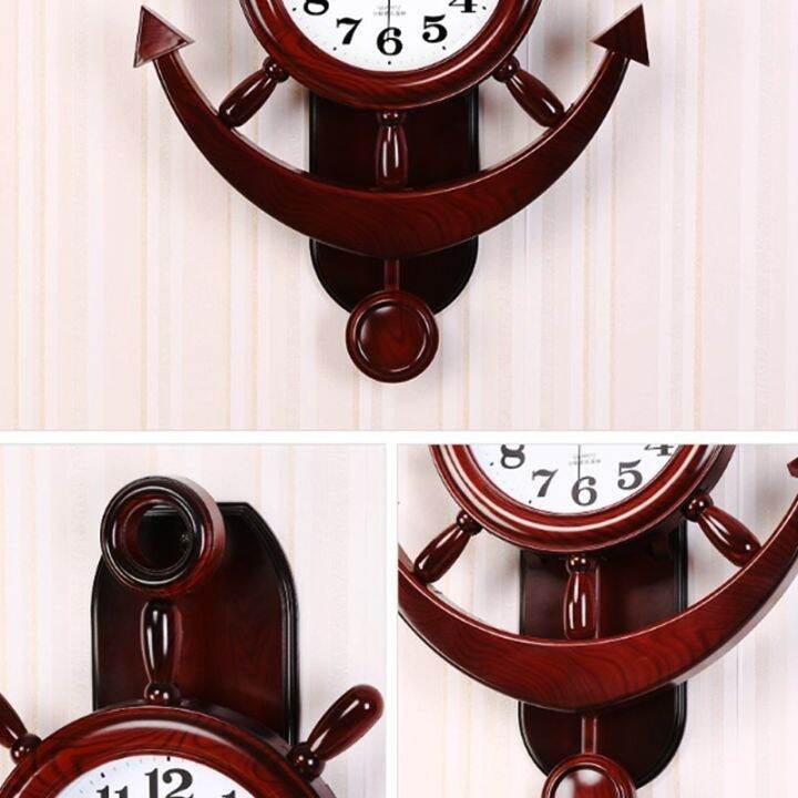 นาฬิกาสมอ-23563s-wall-clocks-classic-ship-rudder-นาฬิกาแขวนผนังทรงสมอเรือสุดคลาสสิก-ไม่มีเสียงรบกวน-ตัวหนังสือชัดเจน