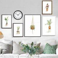 Tiger Pilan Monstera Green House Plants Wall Art ภาพวาดผ้าใบ-Nordic โปสเตอร์และสีน้ำพิมพ์รูปภาพสำหรับห้องนั่งเล่นและตกแต่งบ้าน