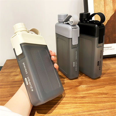 450ML Water Bottle kettle Travel Drinking Sports Flat Plastic Portable Reusable 450ML