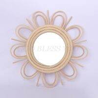 Woven Rattan Dressing Mirror Innovative Art Decoration Makeup Mirrors Bathroom Drop Shipping