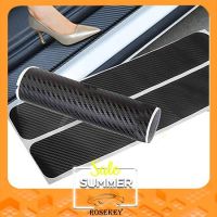 【Fast delivery】4Pcs Carbon Fiber Car Door Sill Strip Stickers Anti-Scratch Film CB010