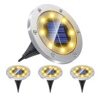 【LZ】◇▼♣  8/20LED Disco De Energia Solar Luz Ao Ar Livre Jardim Solar Luz Subterrânea Deck Luz Spotlight Enterrado Solar Led Lâmpada Decoração Do Jardim