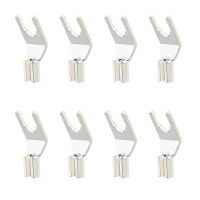 คุณภาพสูง Audiocrast 8Pcs Hi-End Silver Plug Silver Plated Spade Plug สายลำโพงขั้วต่อ HiFi Silver Plated Spade