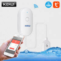 KERUI Tuya APP การตรวจสอบติดผนัง WiFi Water Sensor Smart Home Kitchen Water Leak Detector การแจ้งเตือนความปลอดภัย Alarm