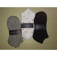 TOMMY HILFIGER embroidery logo 100 cotton Mens socks 3 pairs of a box