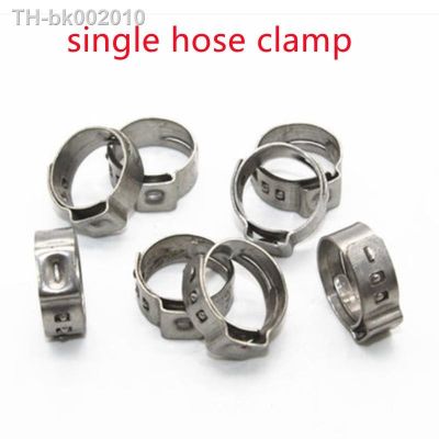 ☫ 10pcs/lot pipe clamp 6.5mm to 21mm Stainless Steel 304 Single Ear Hose Clamps Single 24 kinds size