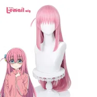 L-email Wig Synthetic Hair Anime Bocchi The Rock! Cosplay Gotou Hitori Cosplay Wig Split Braids 80cm Pink Heat Resistant Wigs Wig  Hair Extensions Pad