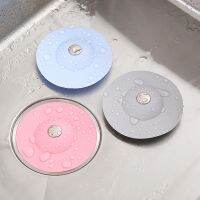 Silicone Sink Floor Drain Push Type Kitchen Bath Tub Laundry Water Stopper Washbasin Hair Stopper Deodorant Tool