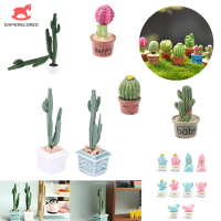 1:12 Mini Cactus Miniature Fairy Garden DIY เครื่องประดับ Succulent พืชสีเขียวหม้อหัตถกรรมอุปกรณ์เสริมเฟอร์นิเจอร์ Accessories