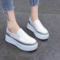 Thick white shoe bottom increased han edition lazy loafers 2023 autumn with a pedal sponge womens shoes