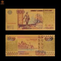 Russian Currency Paper 500 Rubles Gold Banknotes Gold Foil Money Bill Collection For Home Decoration