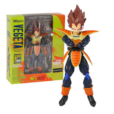 อนิเมะดราก้อนบอล Z SHF Vegeta Busana Perang PVC ตุ๊กตาขยับแขนขาได้กล่องของเล่น