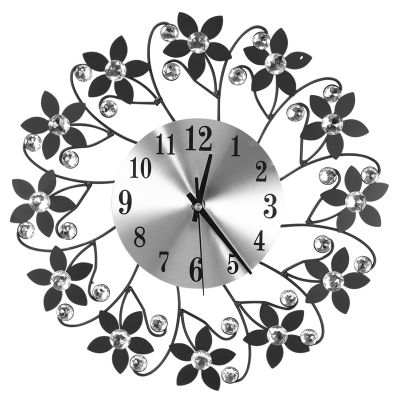 3D Wall Clock,Round Leaf Petals Metal Wall Clock, Dial With Arabic Numerals, Decorative Clock For Living Room, Bedroom, Office Space