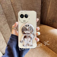 ปลอกอ่อนป้องกันสำหรับ Realme 11 5G 4G C51 NFC เคส Phone Case มันวาวเคสโทรศัพท์กันน้ำ TPU พร้อมการ์ตูนโดราเอมอนฝาหลังเคสโทรศัพท์แบบตั้งได้