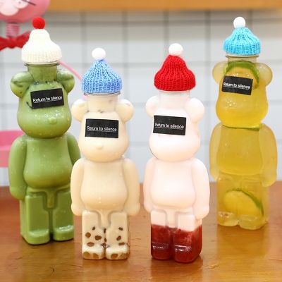 [HOT LZLIOGWOHIOWO 537] มนุษย์หิมะน่ารักดื่มถ้วยแบบพกพาปั่นดาวหมีเครื่องดื่มขวดครัวนมชาขวดน้ำบ้านคู่ขวดคริสต์มาสของขวัญ